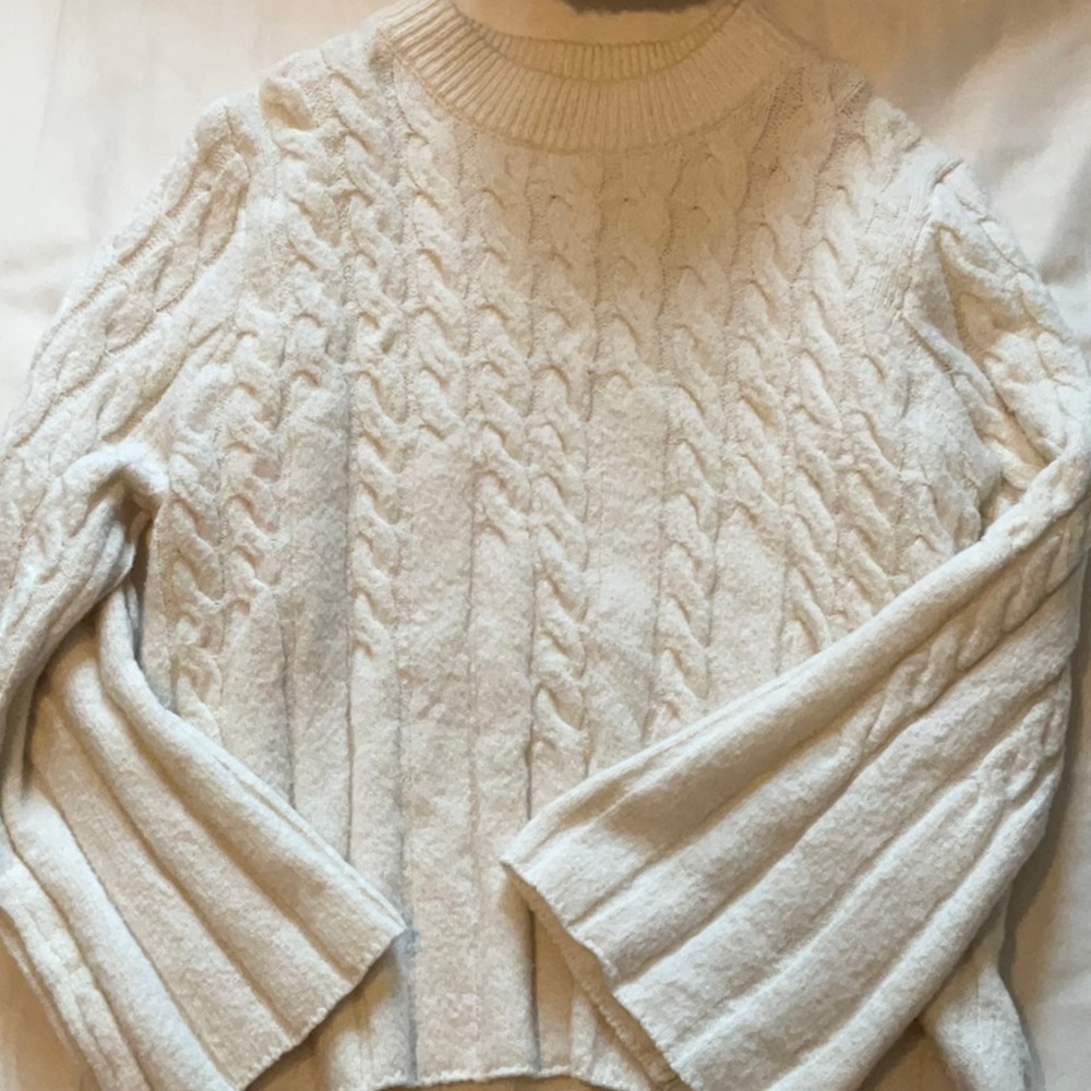 Cozy Cable Knit Cream Sweater